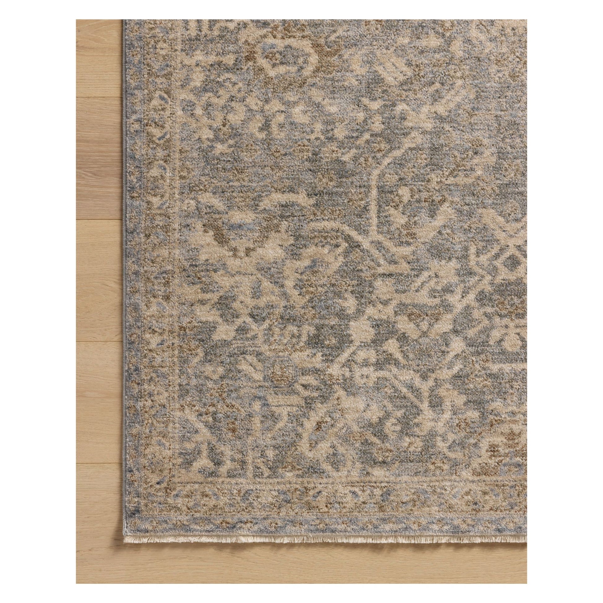 Junie Blue Natural Rug corner from above