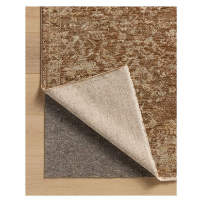 Junie Clay Natural Rug corner shown flipped up