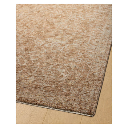 Junie Clay Natural Rug corner shown from a viewing angle