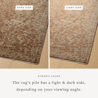 Junie Clay Natural Rug shown with two viewing angles