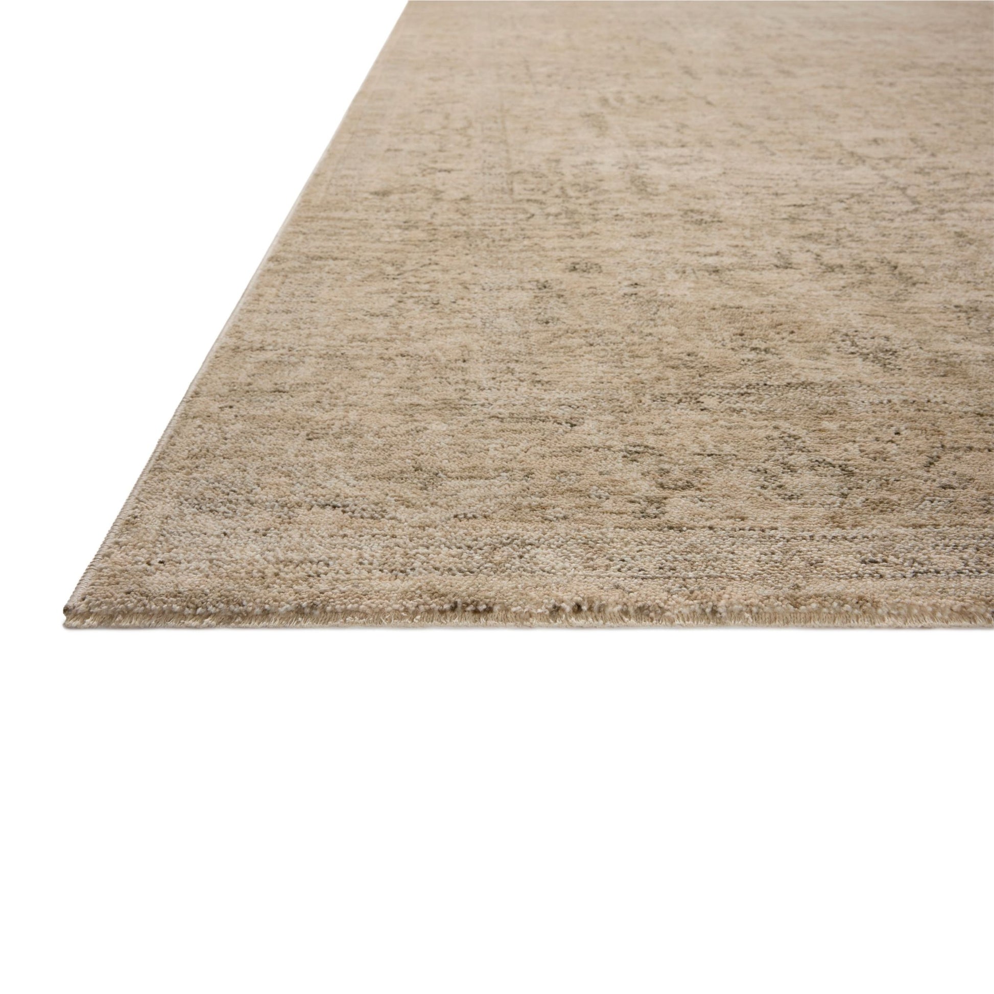 Junie Oatmeal Smoke Rug corner up close