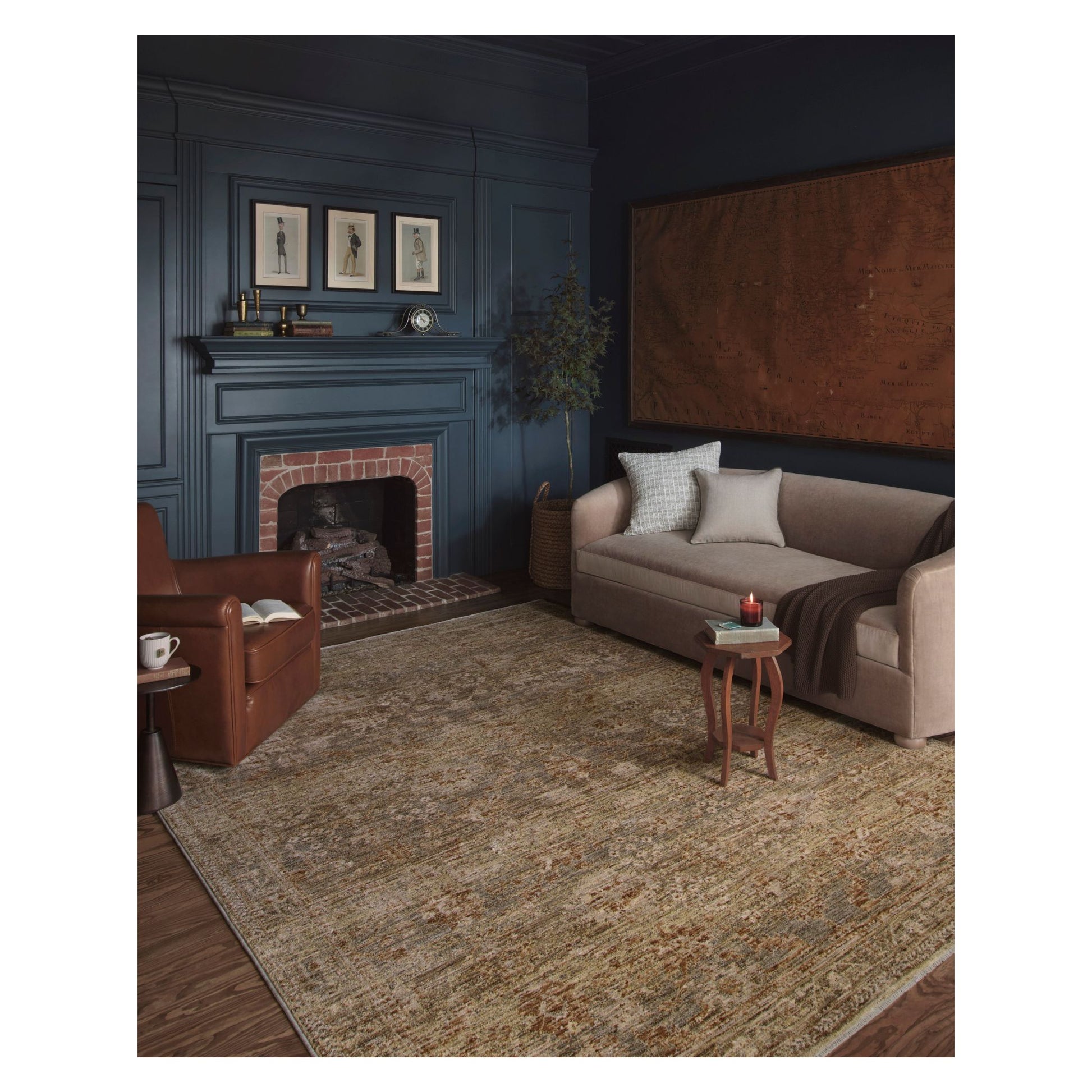 Junie Spice Multi Rug shown in living room