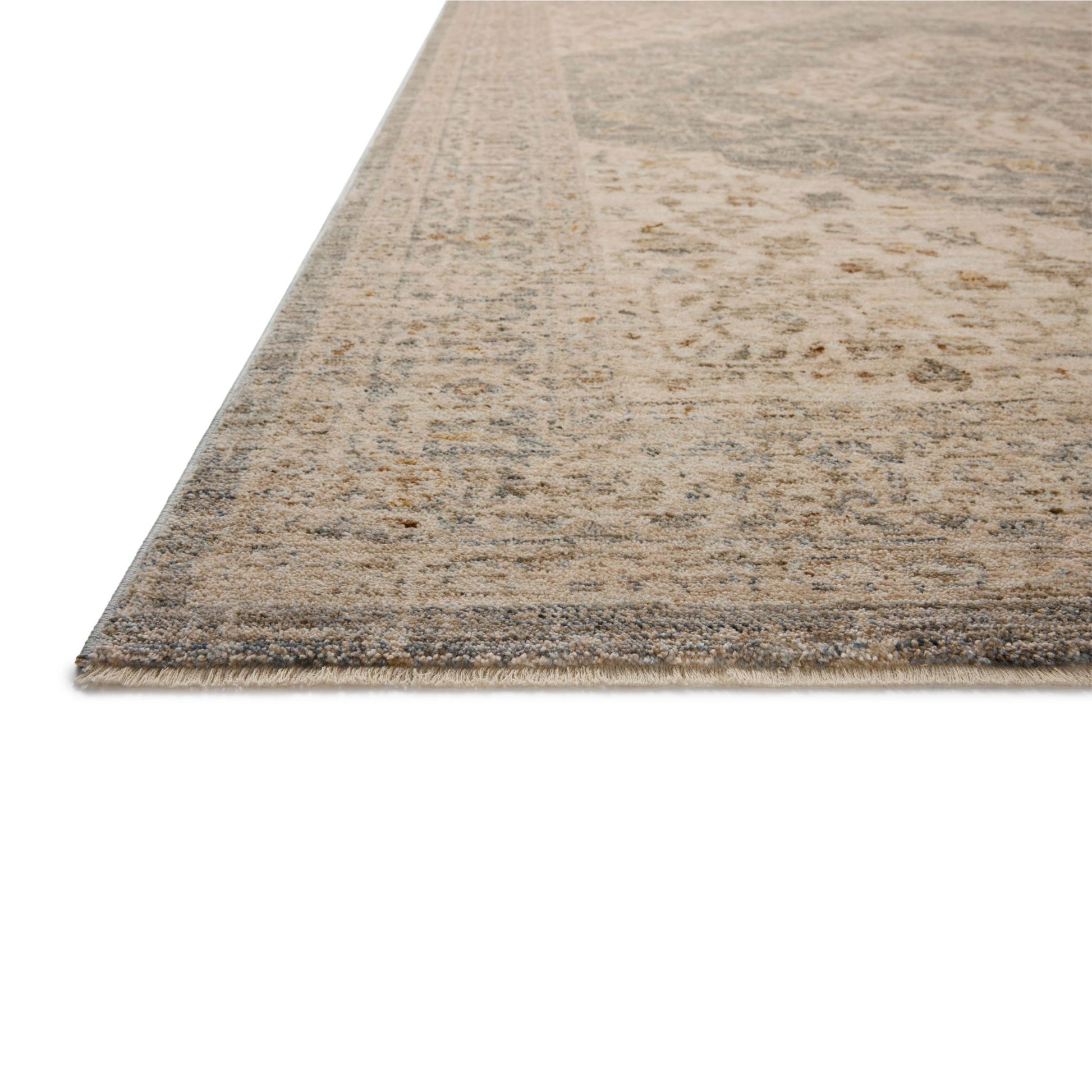 Junie Denim Natural Rug corner up close