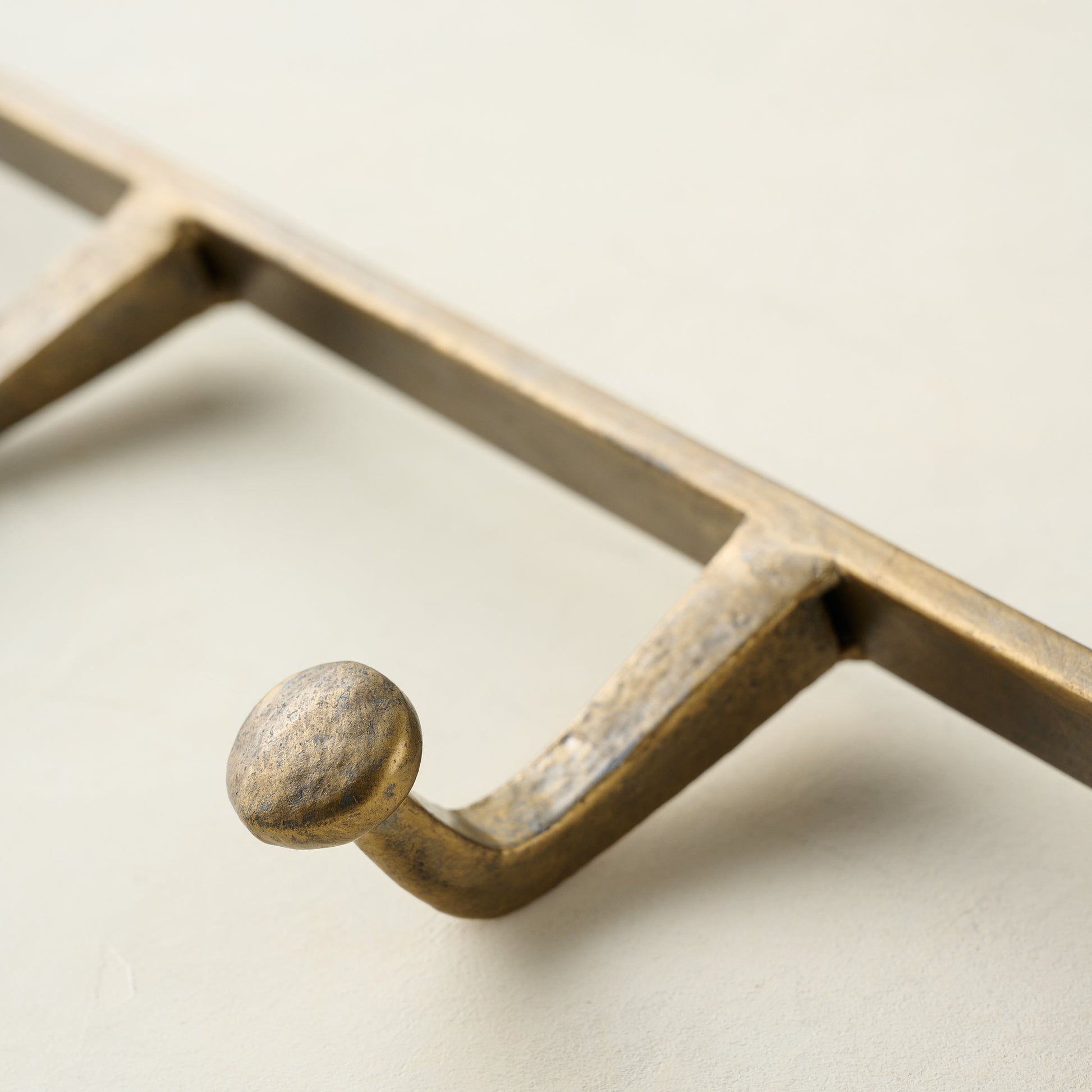 Hammered Iron Wall Hooks close up of hook