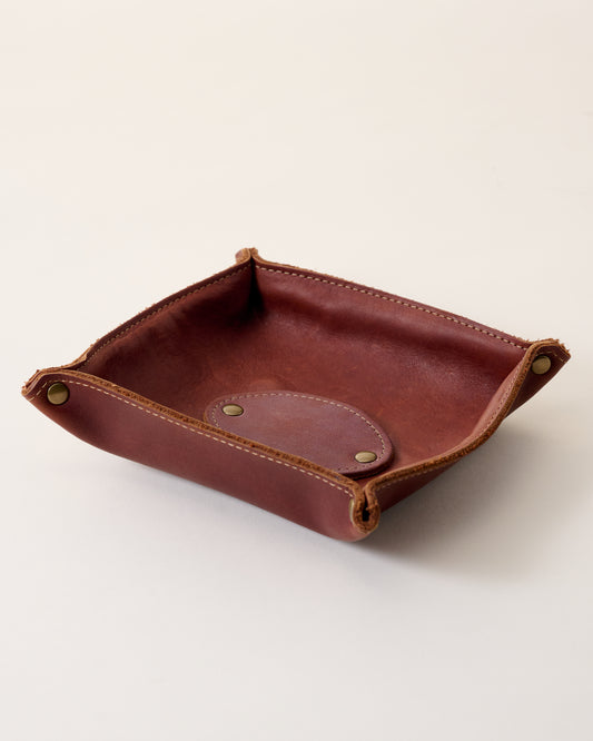 The Monticello Leather Valet Tray