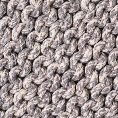 Heathered Hand Crocheted Pot Holder close up of grey stitching