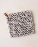 Heathered Hand Crocheted Pot Holder grey