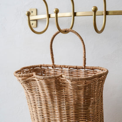 detail view of scallop edge on Woven Scalloped Wall Basket