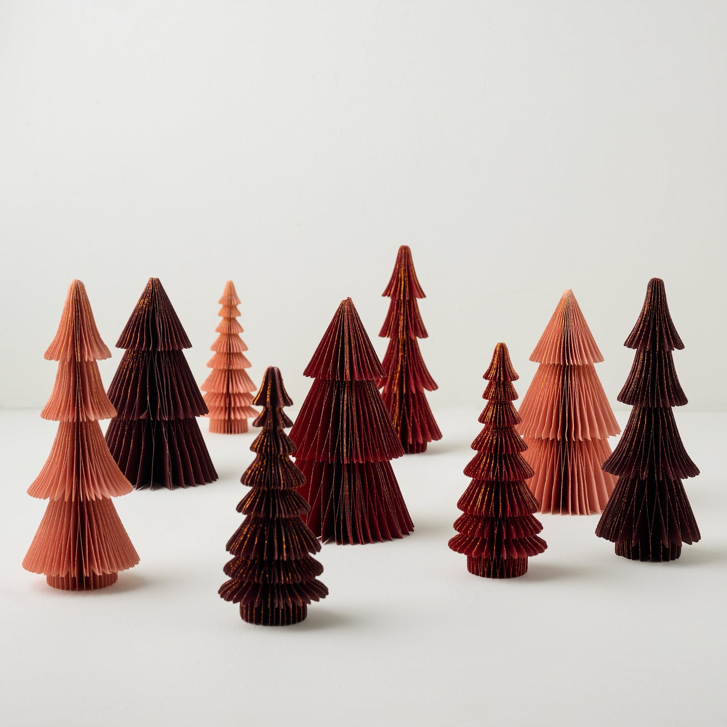 Cardinal Red Set of Decorative Paper Trees