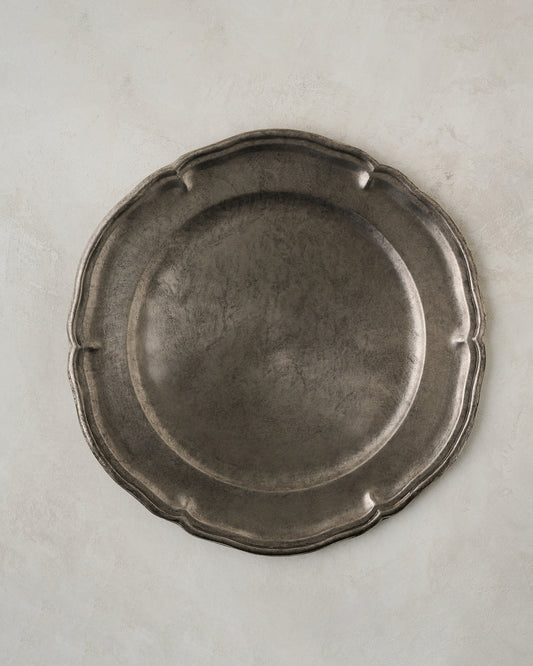 Vintage-Inspired Pewter Charger