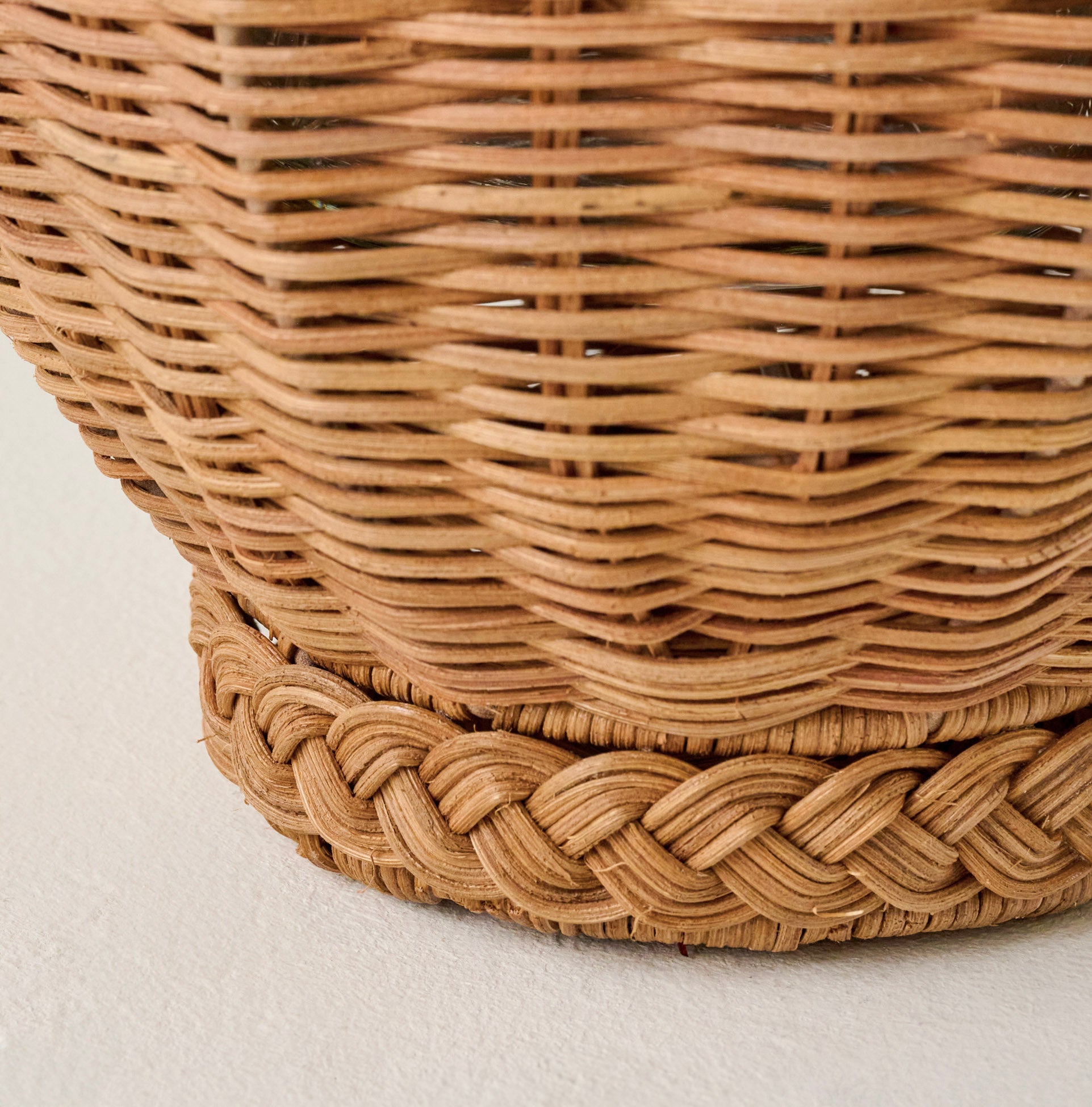 Round Rattan Vase up close
