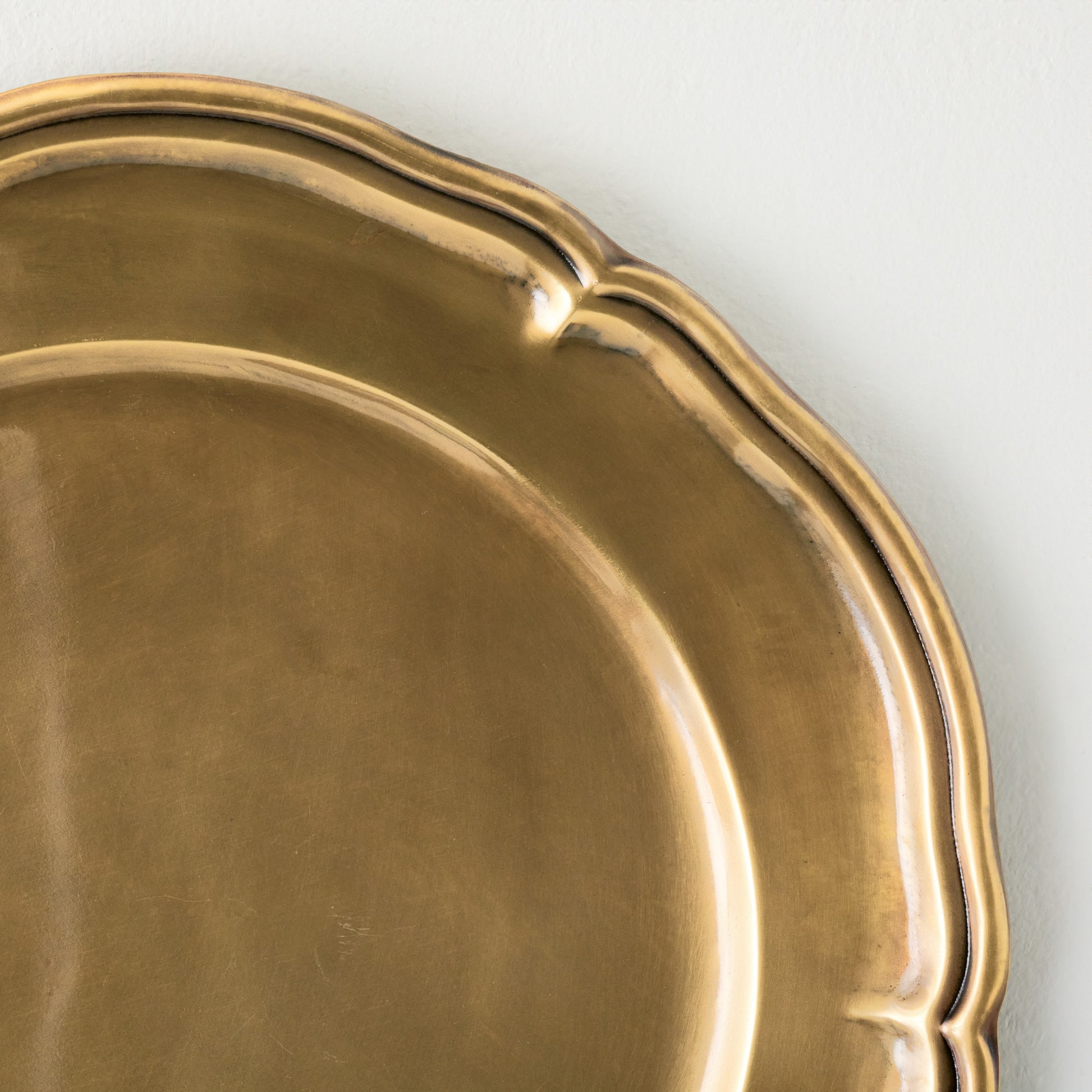 Vintage-Inspired Brass Charger up close