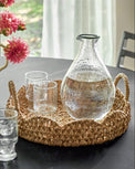 Solene Woven Scalloped Tray in a room