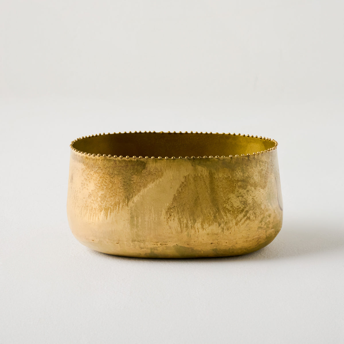 Small Oval Brass Planter