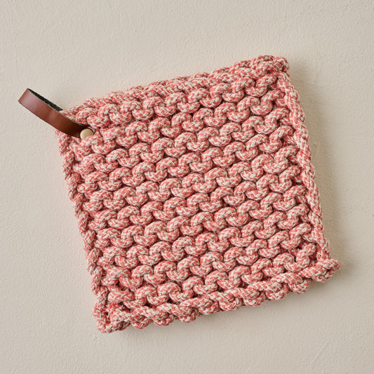 Orange Heathered Hand Crocheted Pot Holder