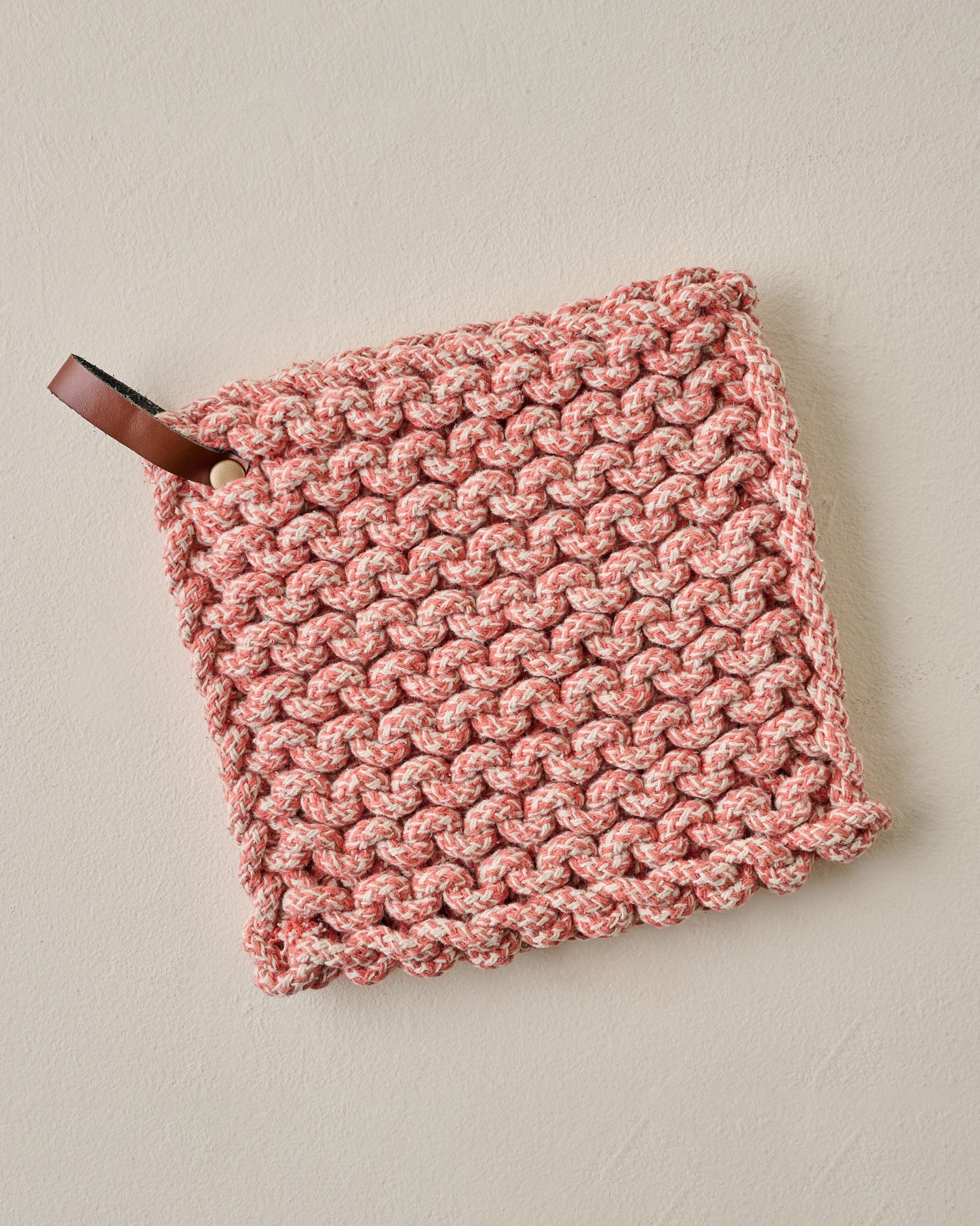 Heathered Hand Crocheted Pot Holder orange