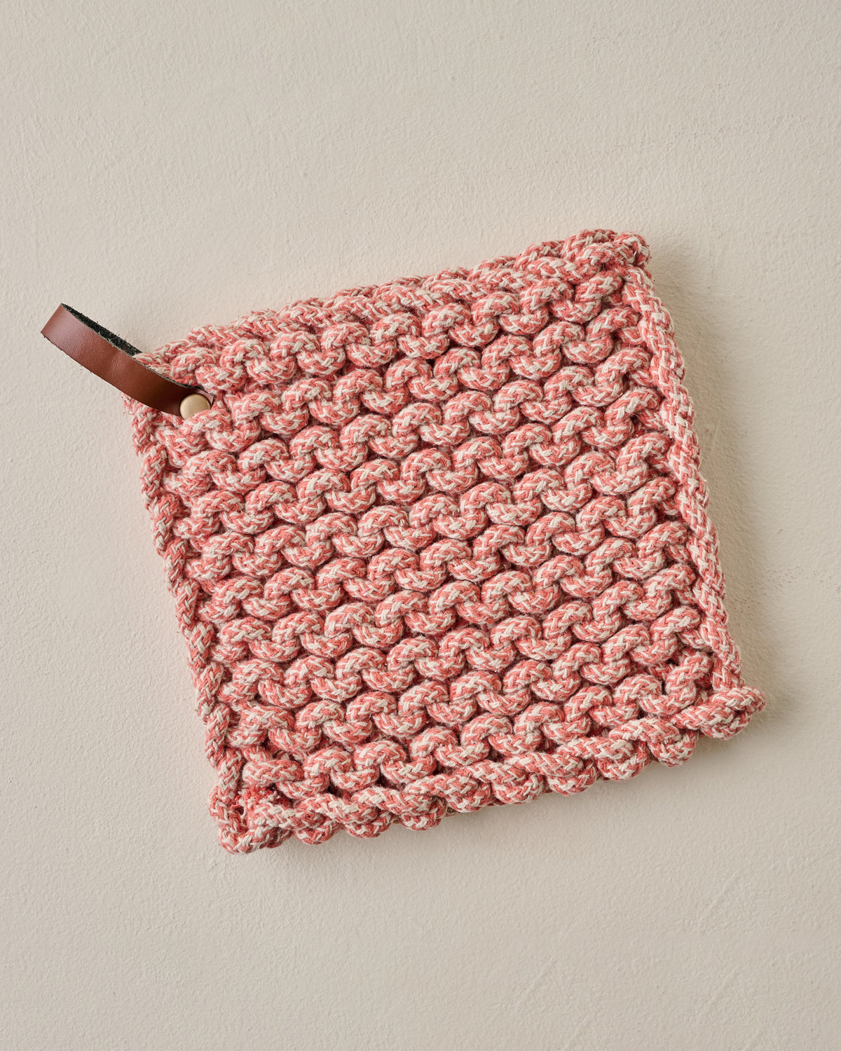 Heathered Hand Crocheted Pot Holder orange