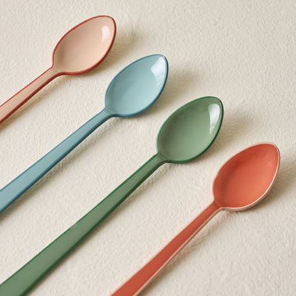 Magnolia Enamel Spoon Set of Four up close