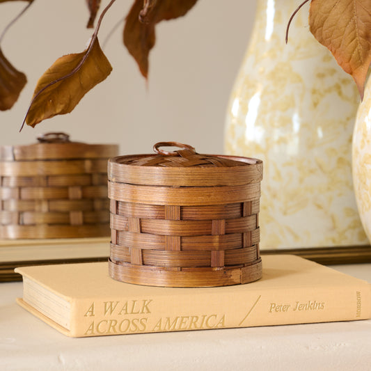Small Beckett Decorative Woven Canister shown styled