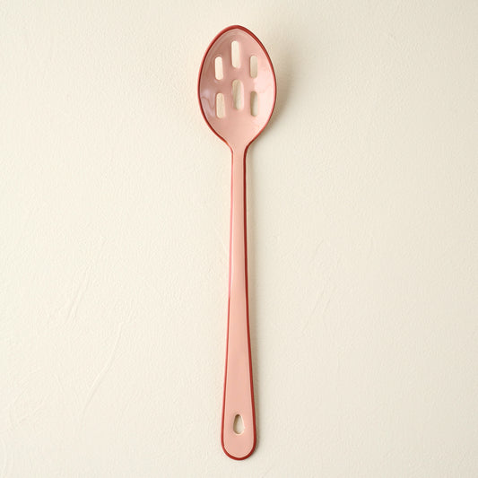 Dusty Rose Enamel Slotted Spoon