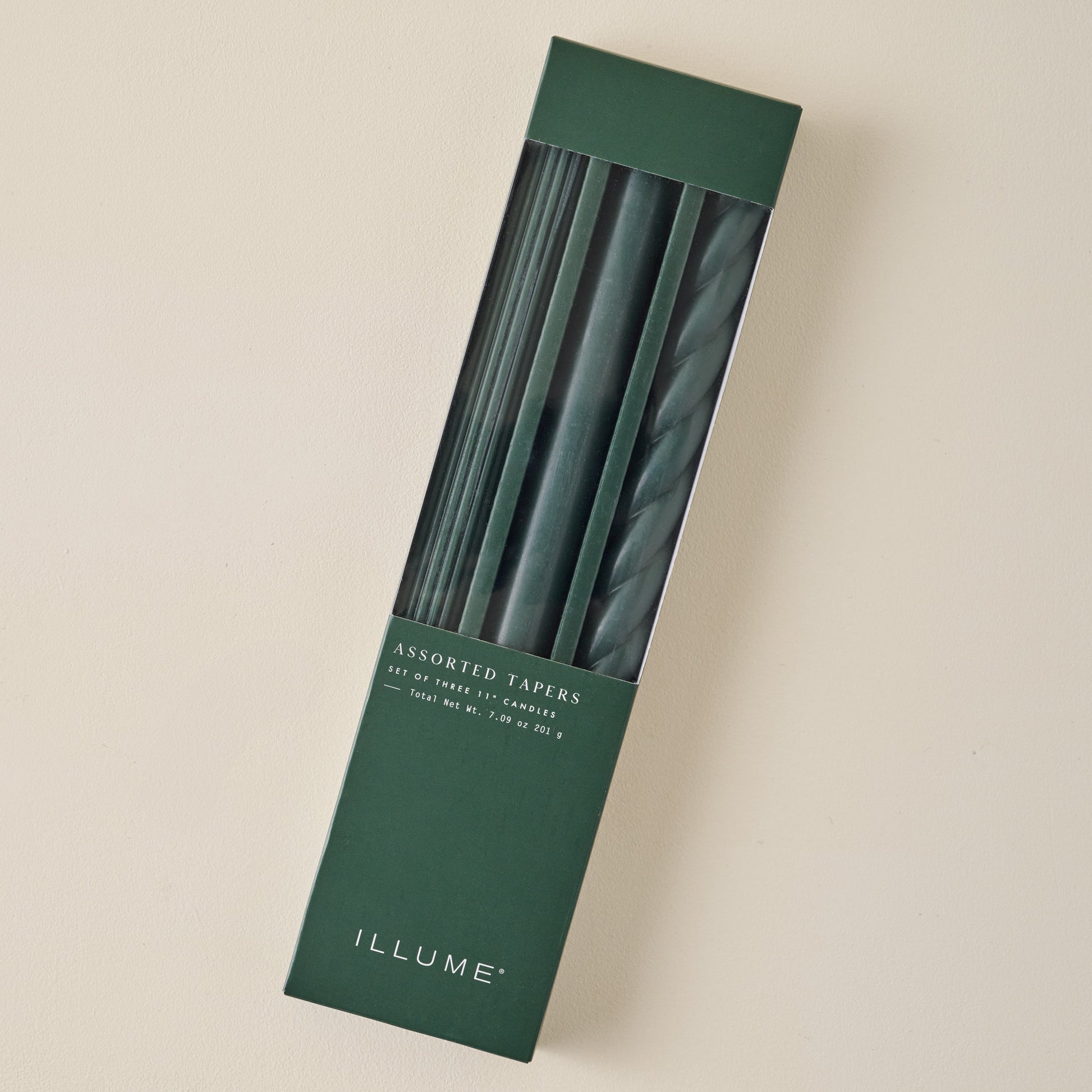 Assorted Forest Green Taper Set