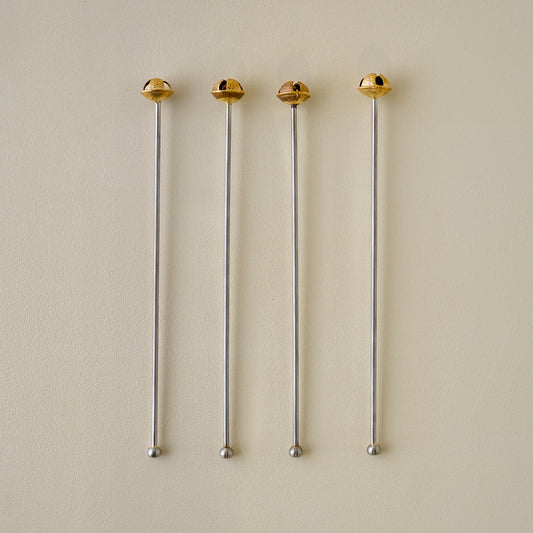 Brass Jingle Bell Cocktail Stirrers