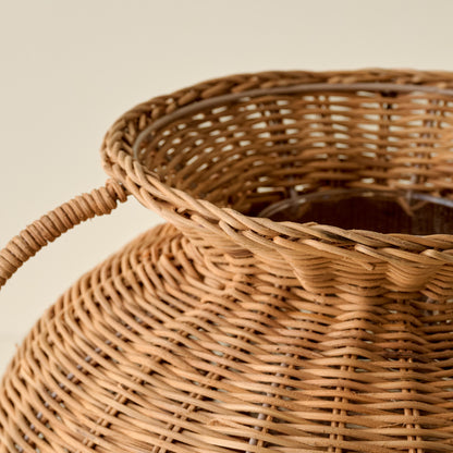 Oversized Rattan Remi Vase close up view
