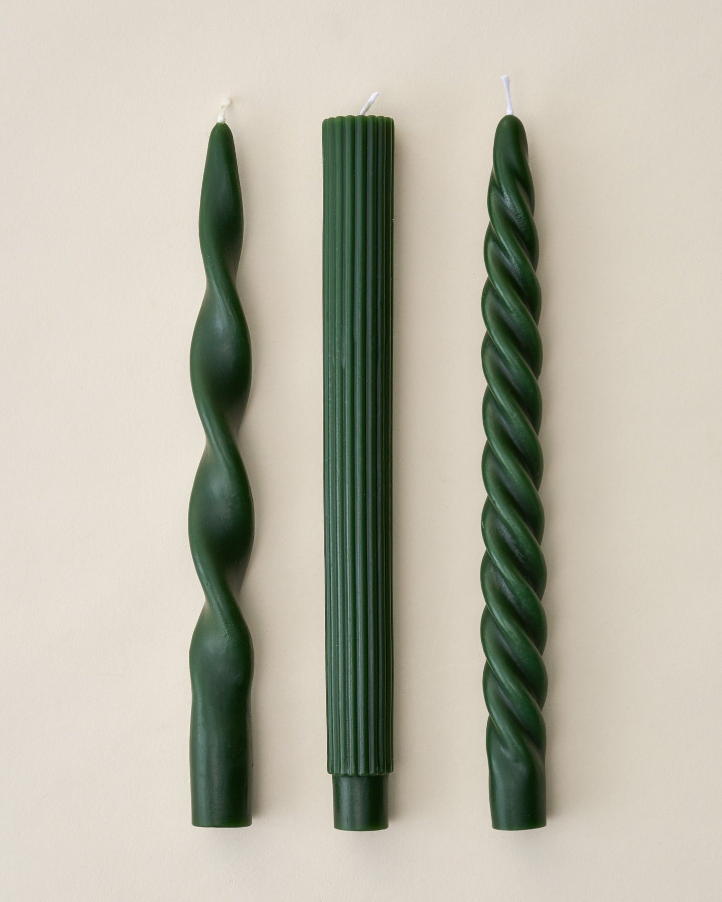 Assorted Drippy Taper Candle - Olive