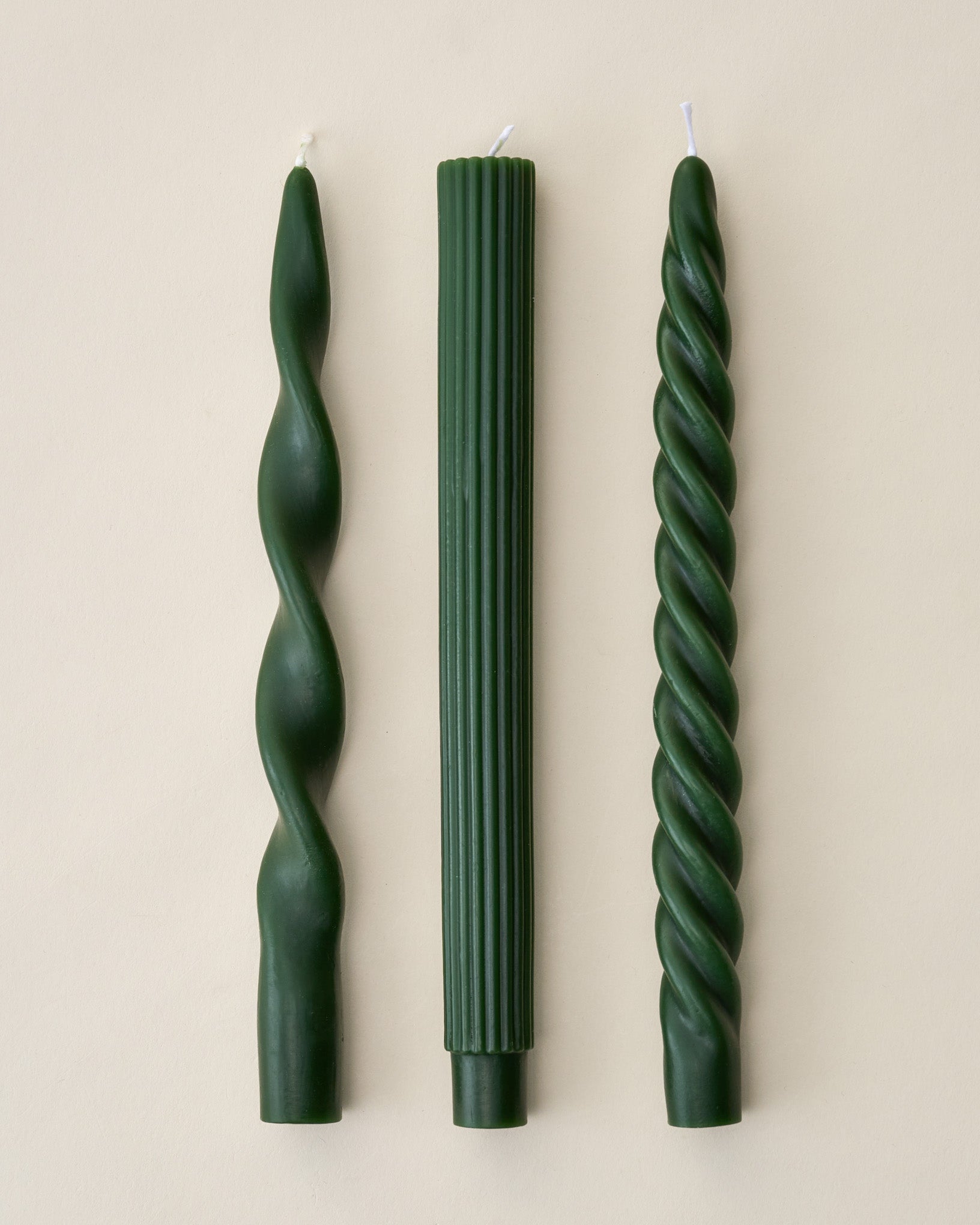Assorted Drippy Taper Candle - Olive