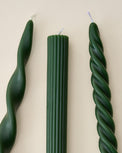 Assorted Drippy Taper Candle - Olive close up