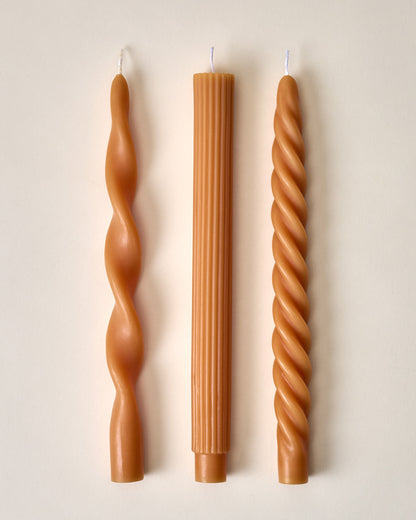 Assorted Drippy Taper Candle - Natural Beeswax
