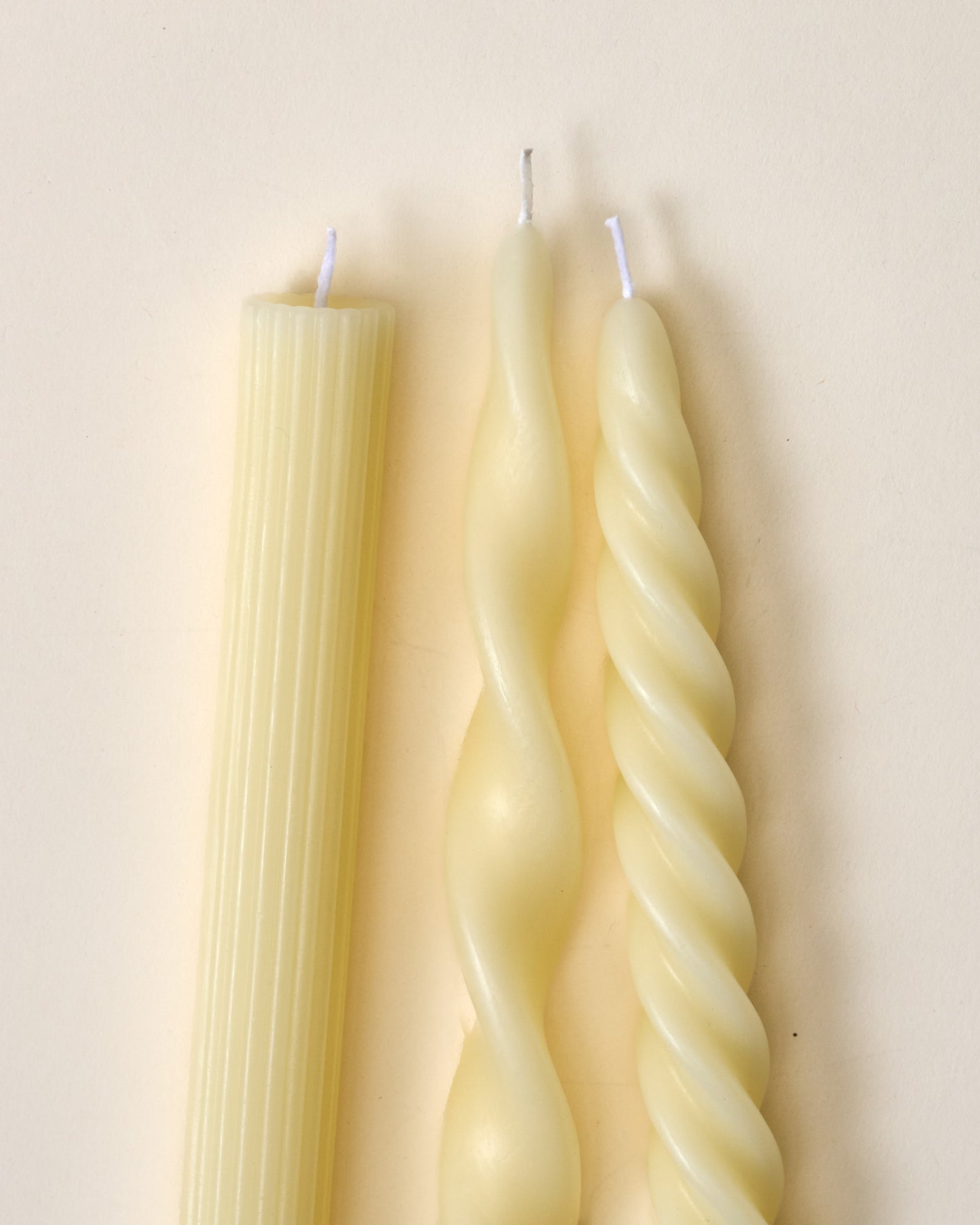 Assorted Drippy Taper Candle - Cream close up