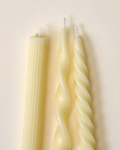Assorted Drippy Taper Candle - Cream close up