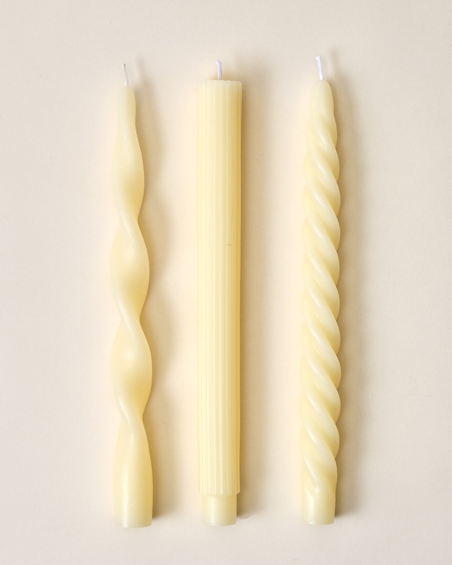 Assorted Drippy Taper Candle - Cream