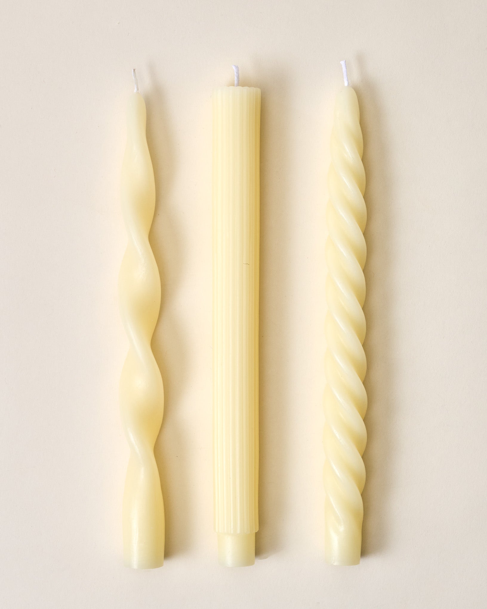 Assorted Drippy Taper Candle - Cream