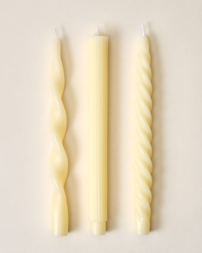 Assorted Drippy Taper Candle - Cream