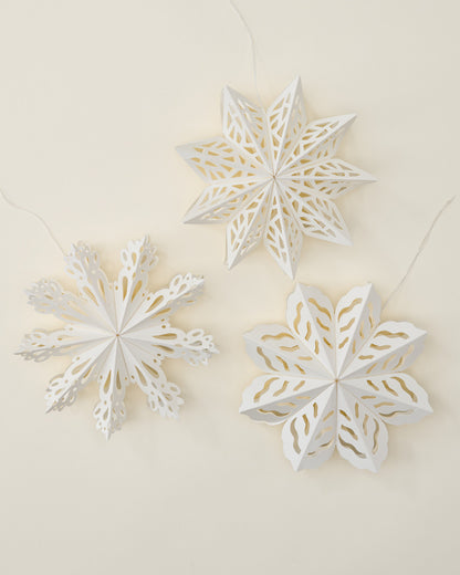 Whimsical Snowflake Paper Ornaments