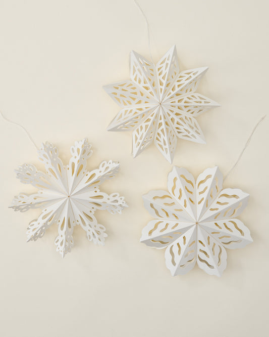 Whimsical Snowflake Paper Ornaments