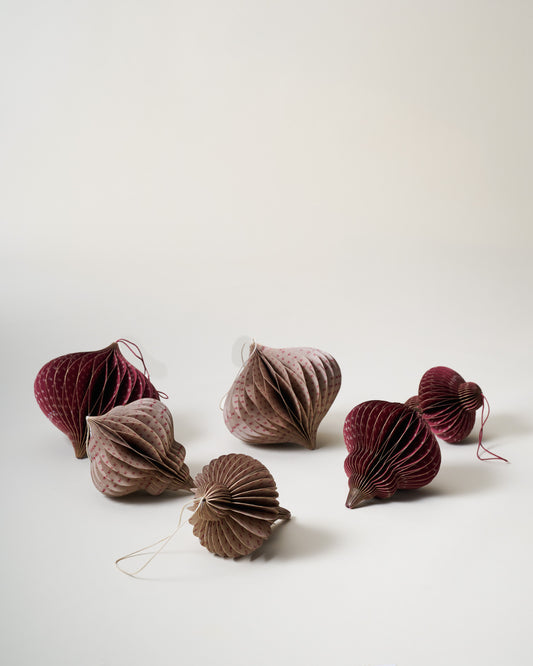 Paper Finial Ornament, Set of 6