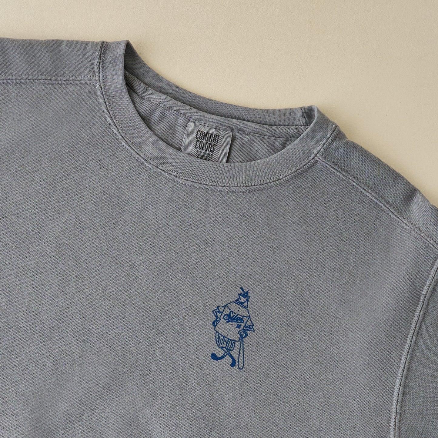 Katy Ballpark Charcoal Sweatshirt graphic on front up close