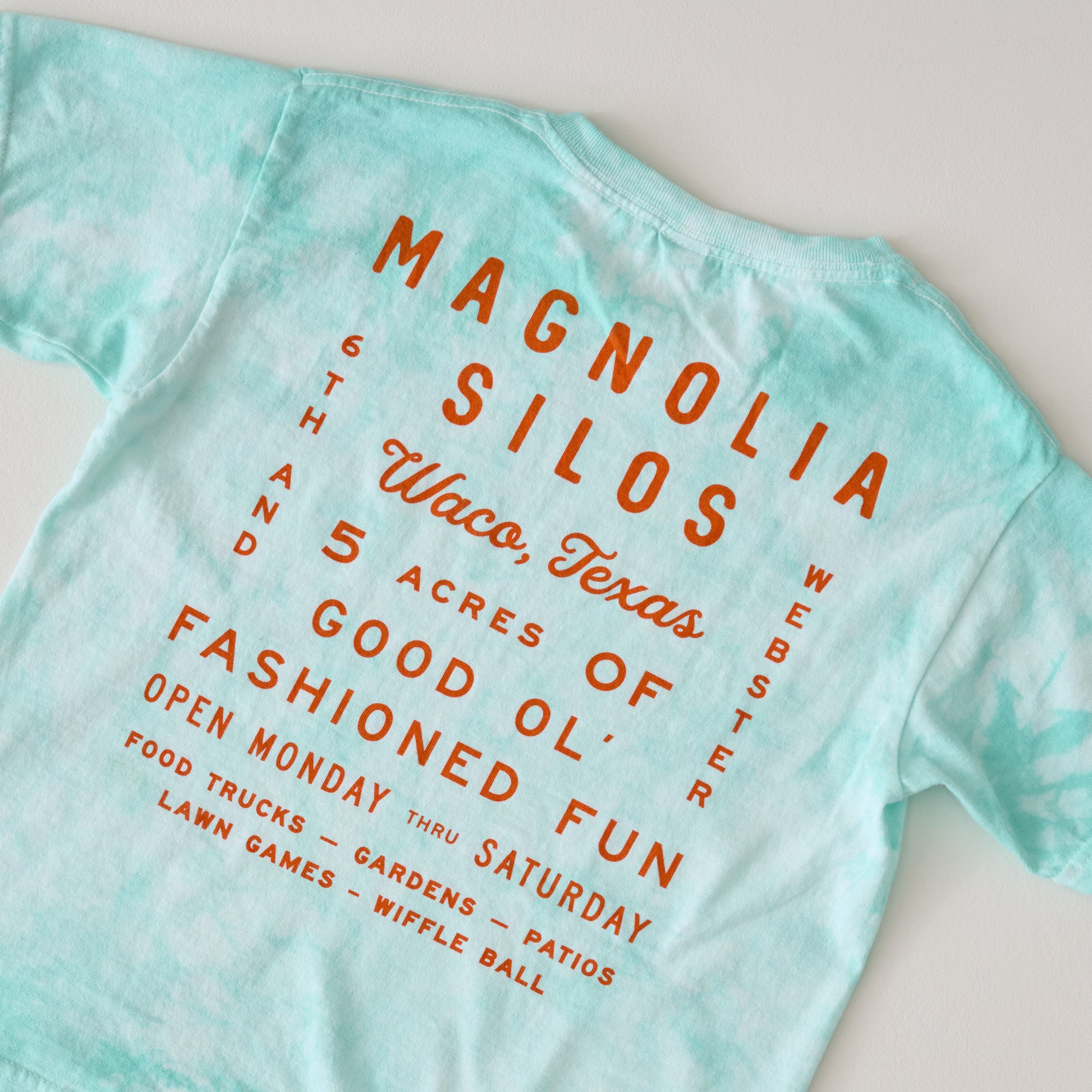 Magnolia Kids Roadtrip Mint Tie Dye Shirt back