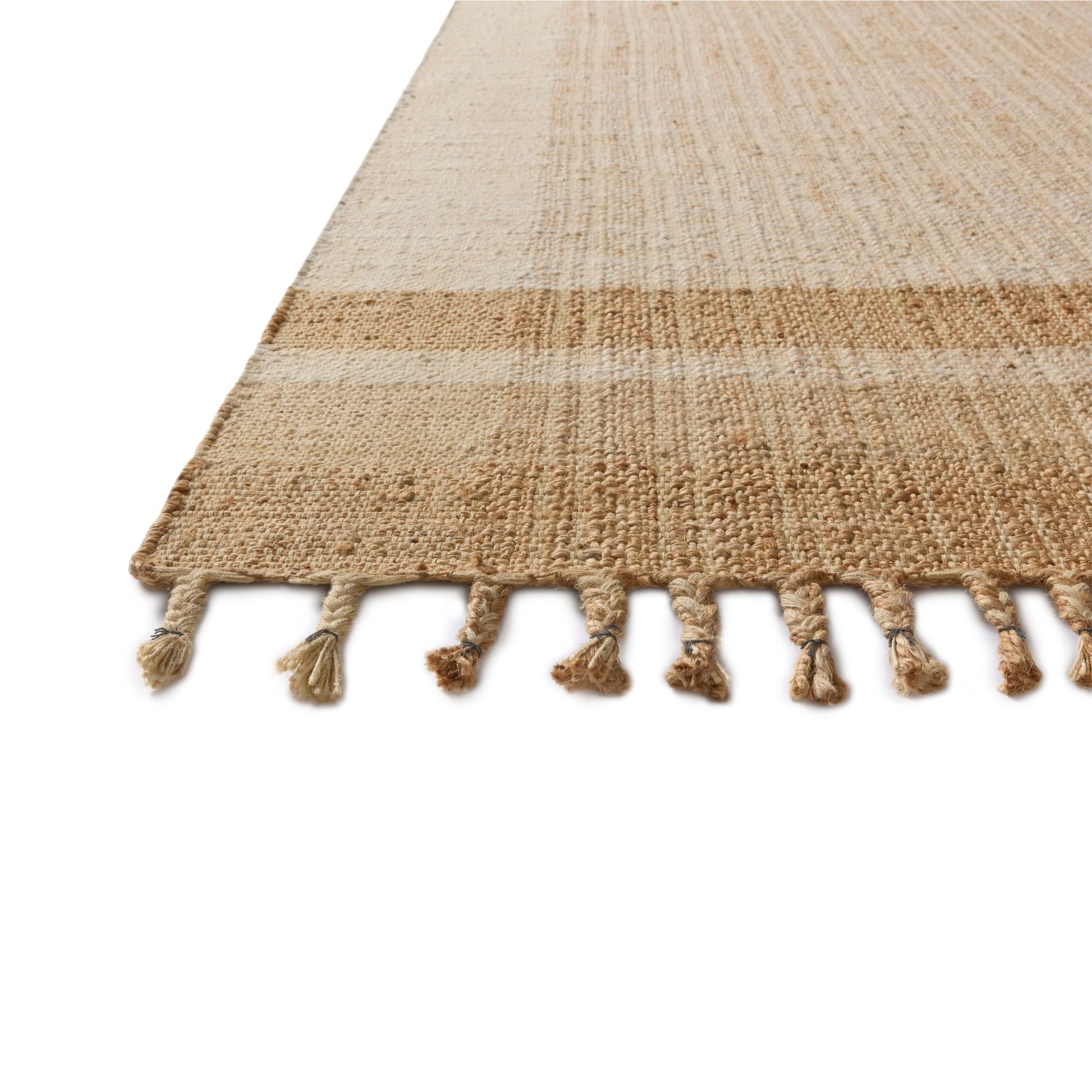 Louie Ivory Natural Rug corner up close