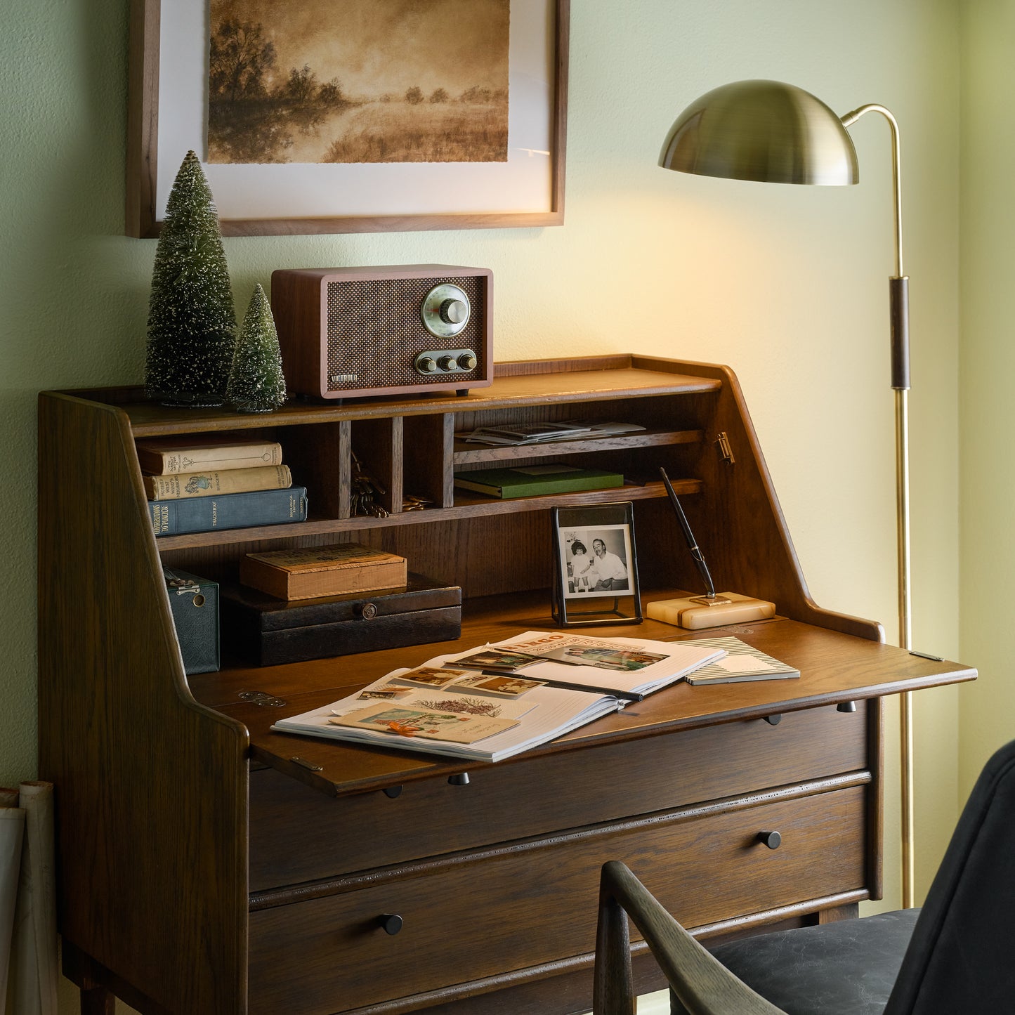 Clouseau Floor Lamp next to a desk