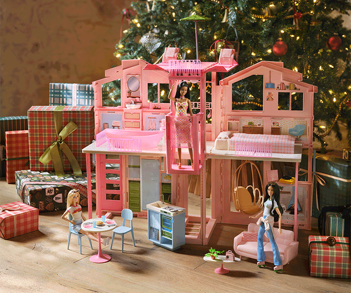 Joanna Gaines and her Barbie and Barbie house.