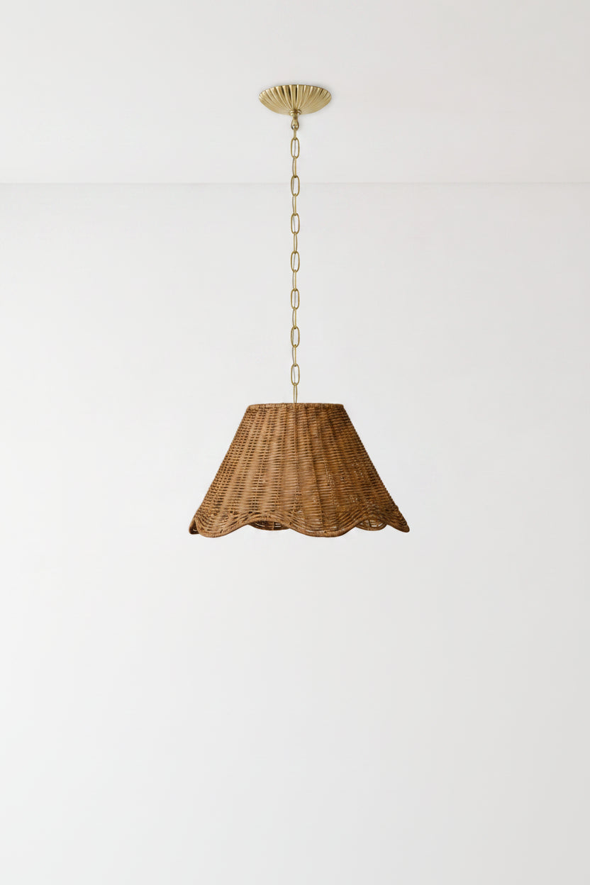 Lucinda Rattan Scallop Pendant (Large)