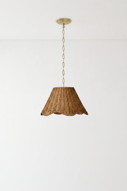 Lucinda Rattan Scallop Pendant (Large)