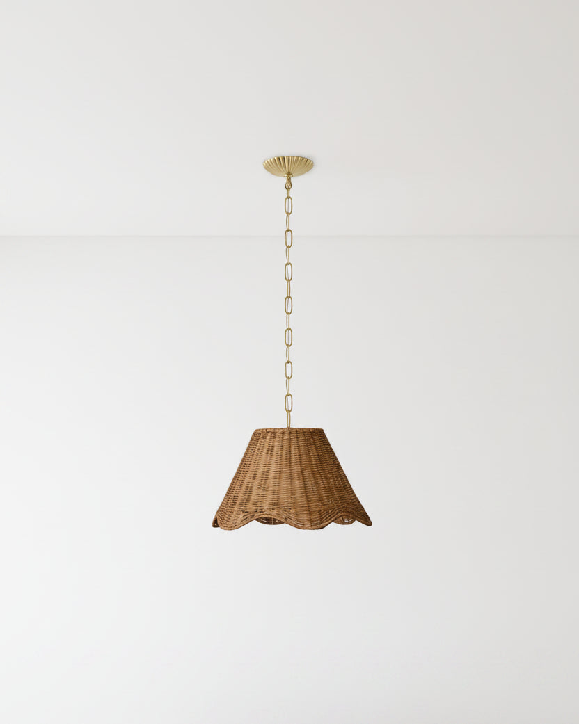 Lucinda Rattan Scallop Pendant (Small)