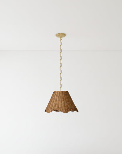 Lucinda Rattan Scallop Pendant (Small)