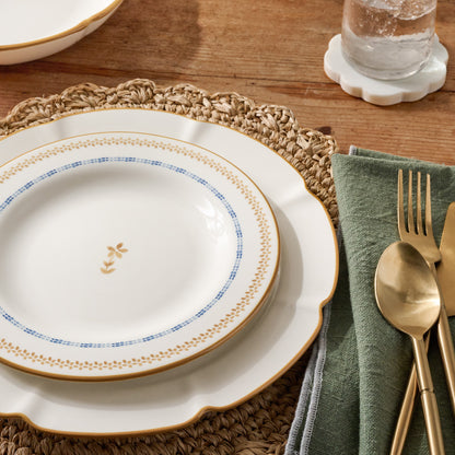 Luna Scalloped 3-Piece Place Setting shown on table