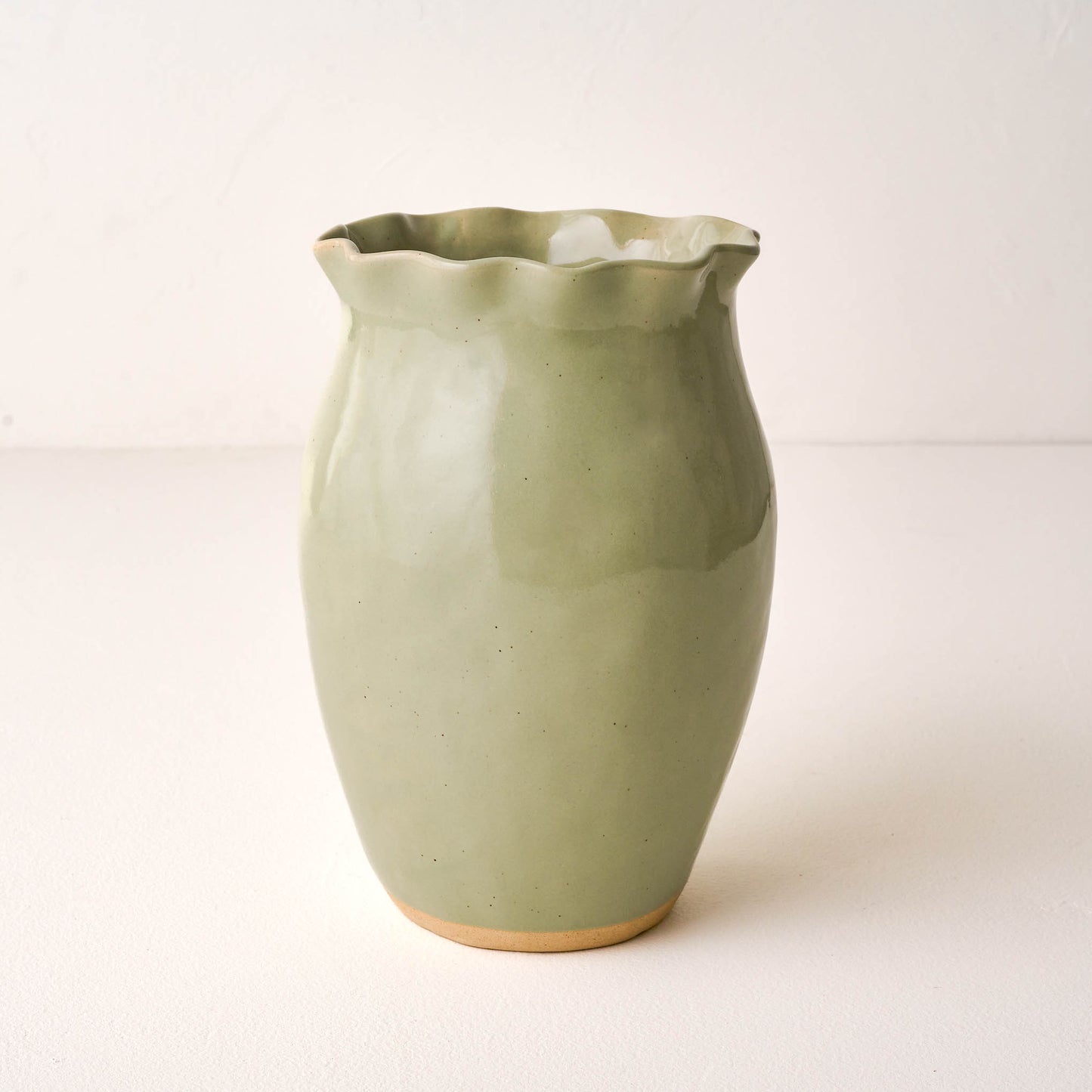 Nancy Green Scalloped Ceramic Vase large